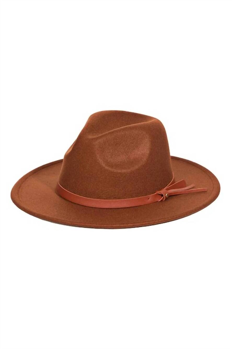 NEW FAME women's classic wide brim festival fedora hat in cocoa